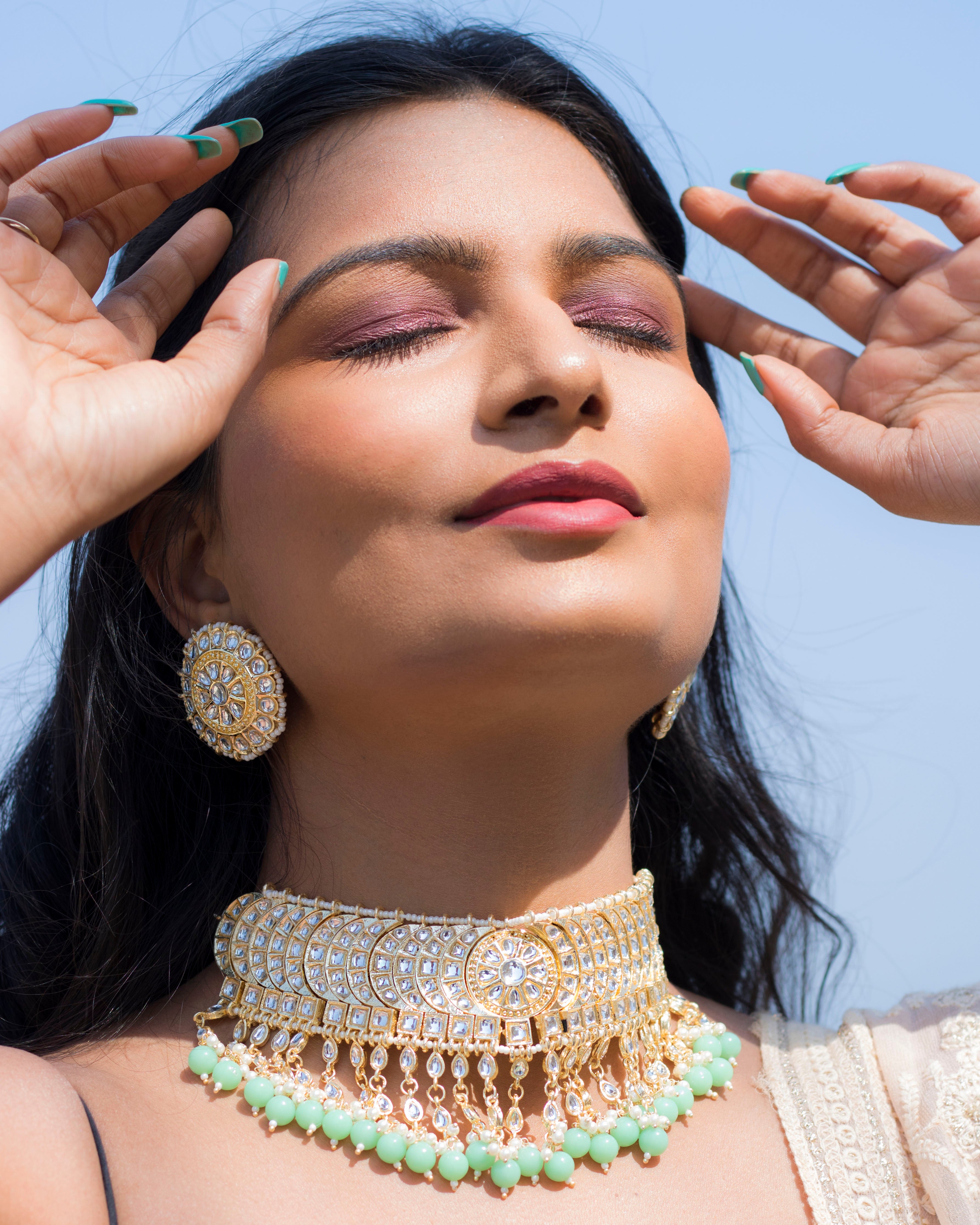  kundan , pearls , stones necklace set