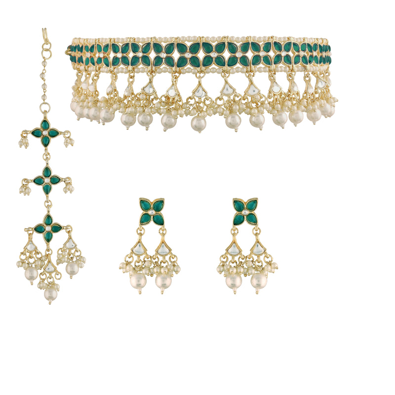 'KAASHI' Green Necklace Set