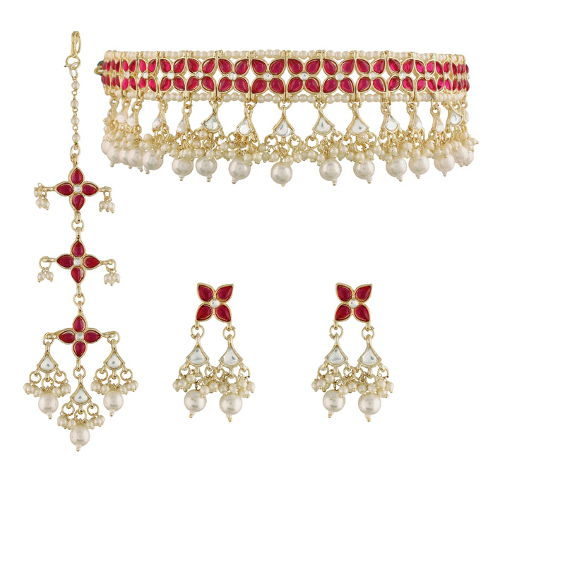 'KAASHI' Ruby Necklace Set