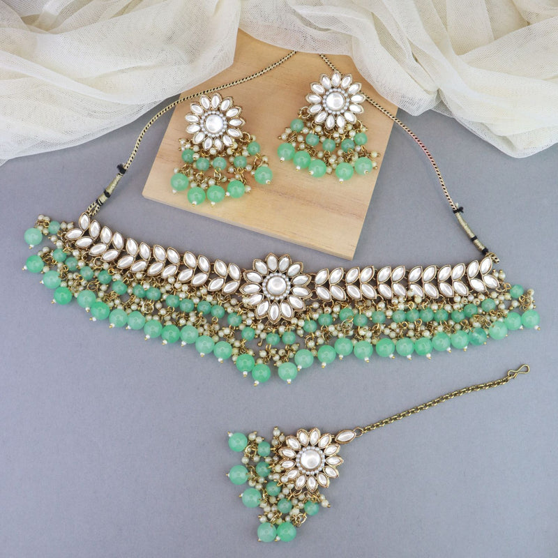 Ishna Mint Necklace Set