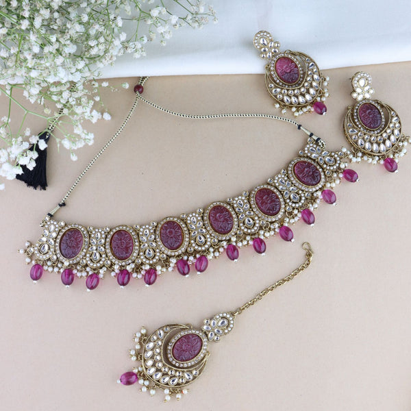 Pranika Purple Necklace Set