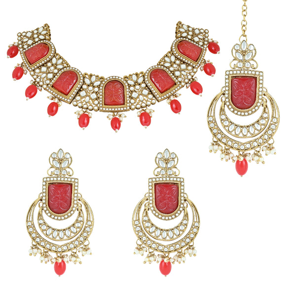 Melvina Red Necklace Set