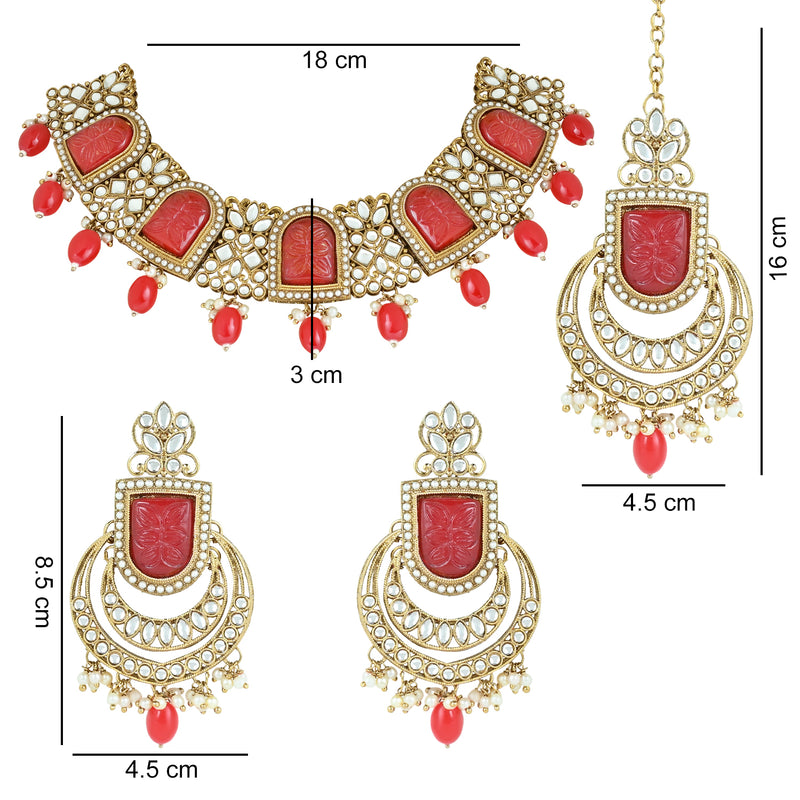 Melvina Red Necklace Set