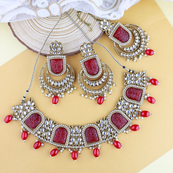 Melvina Red Necklace Set