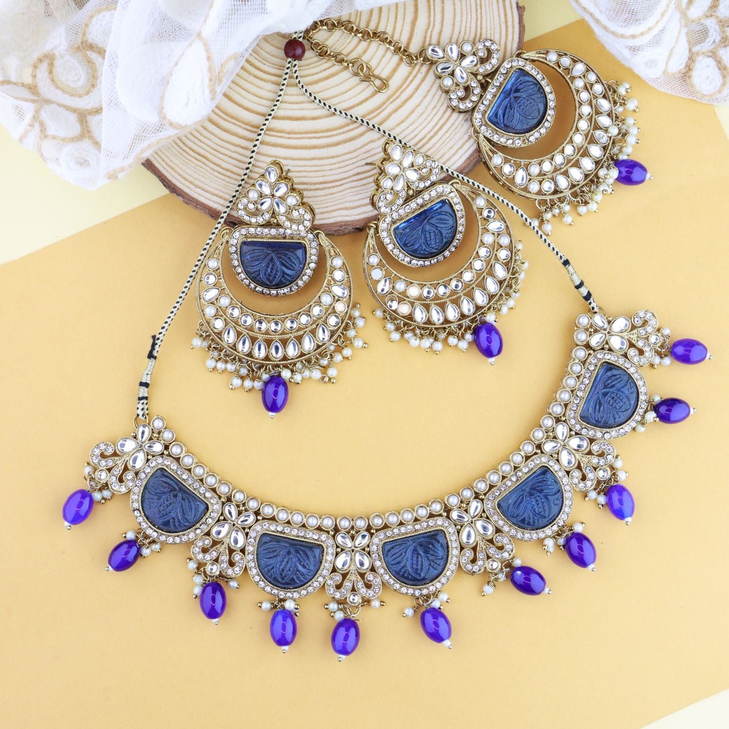 Mokshi Blue Necklace Set