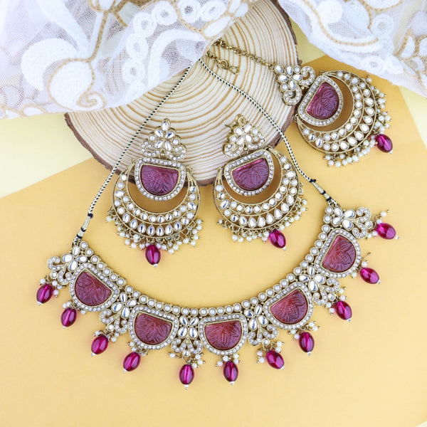 Mokshi Purple Necklace Set