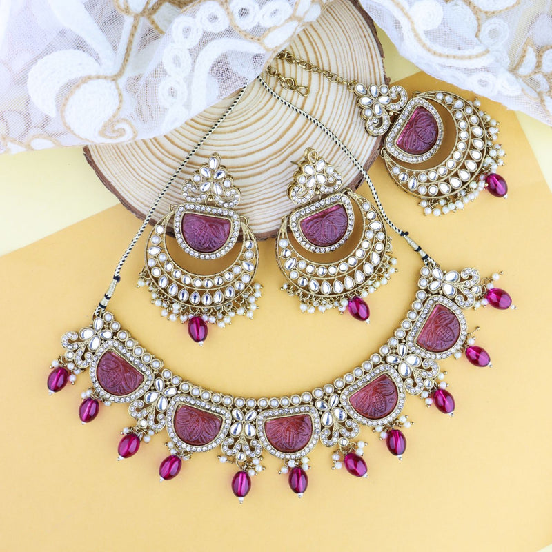 Mokshi Purple Necklace Set