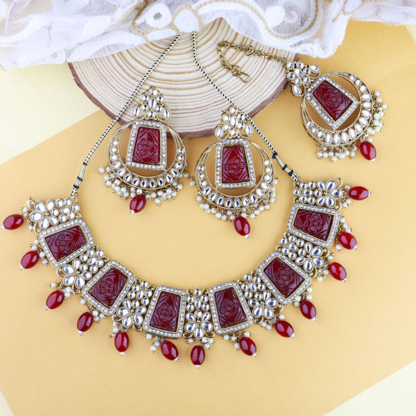 Janvi Red Necklace Set