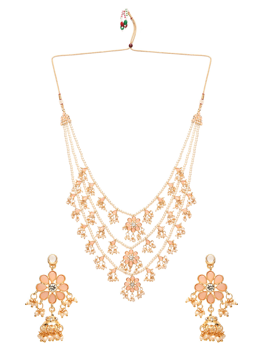 Nishat Peach Necklace Set