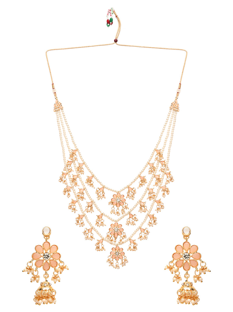 Nishat Peach Necklace Set