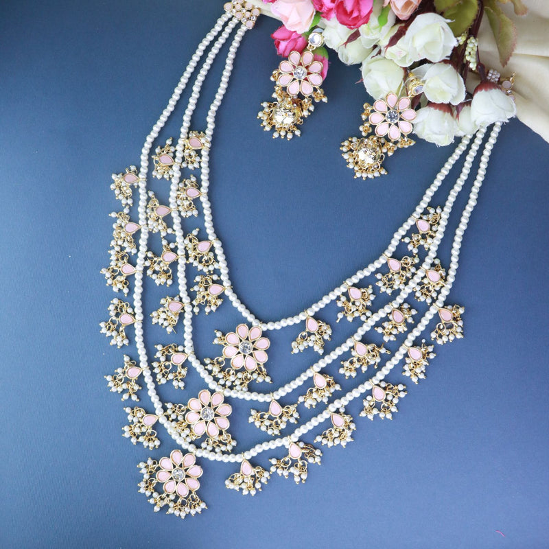 Nishat Peach Necklace Set