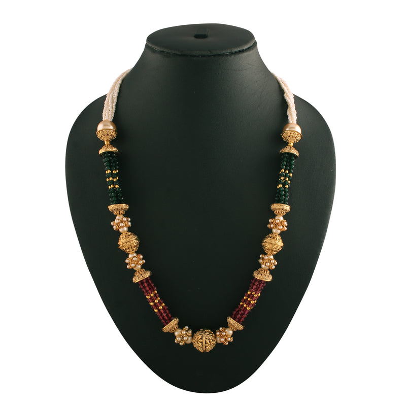 stones , pearls gold plated jewellery set 