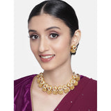 kundan , pearls , gold choker set 