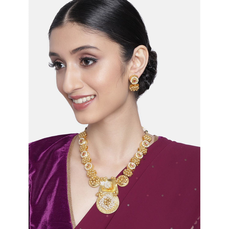 kundan , pearls gold jewellery set