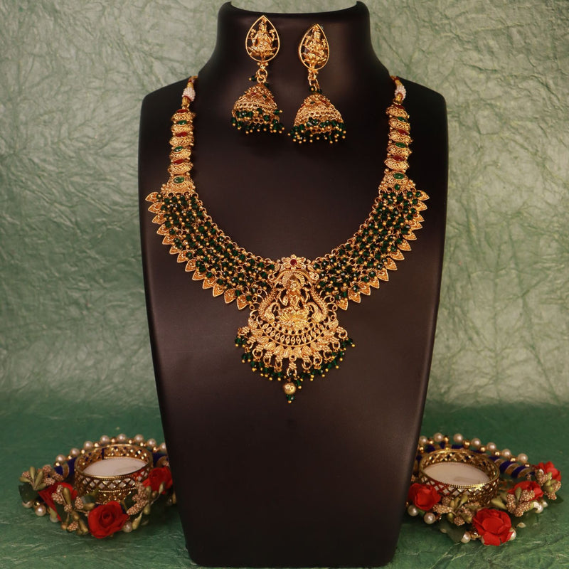 Mrunali Green jewellery set