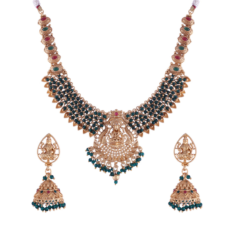 Mrunali Green jewellery set