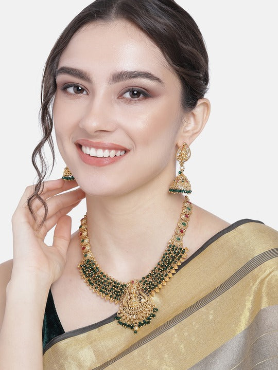Mrunali Green jewellery set