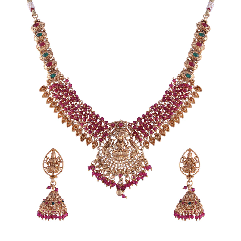 Mrunali Maroon jewellery set
