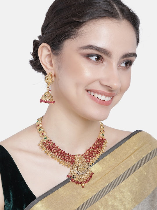 Mrunali Maroon jewellery set