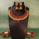 Rushika Maroon jewellery set