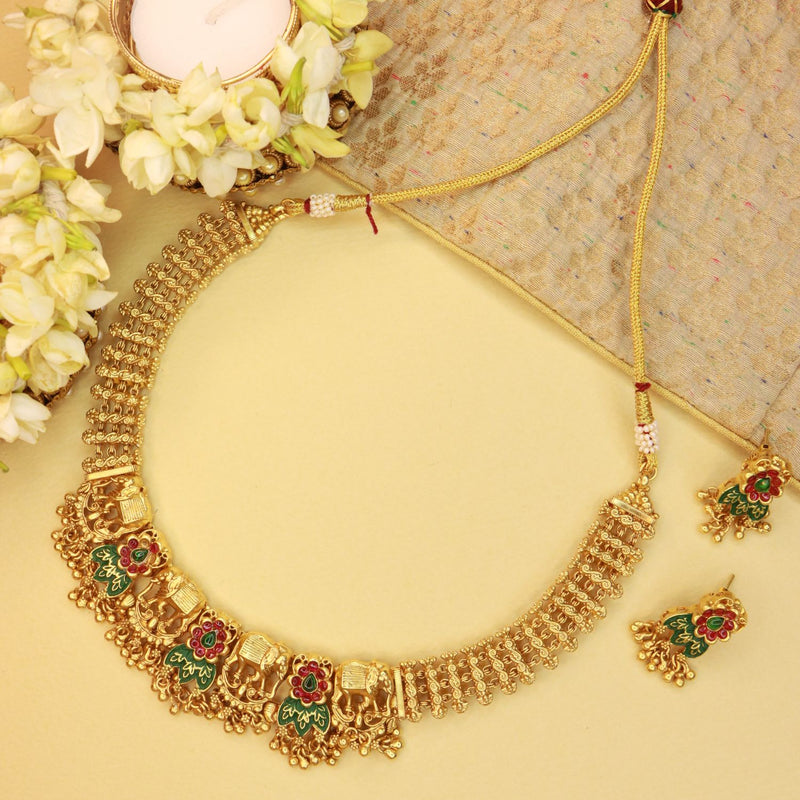 meenakari , kundan , gold pearls , jewellery set