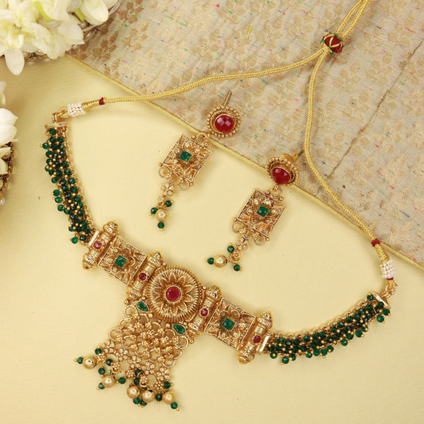 stones  , kundan , pearls  beded , jewellery set