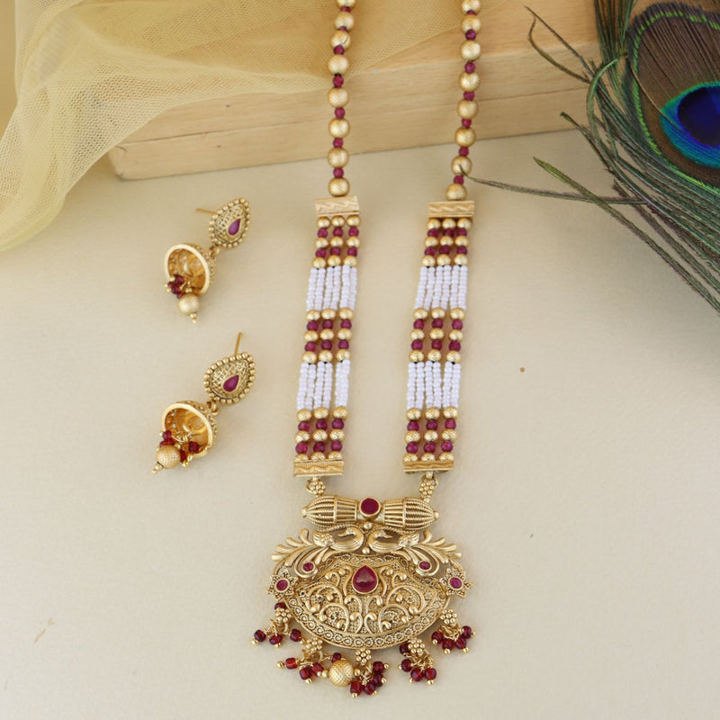 south indian jewellery, long necklace, temple 