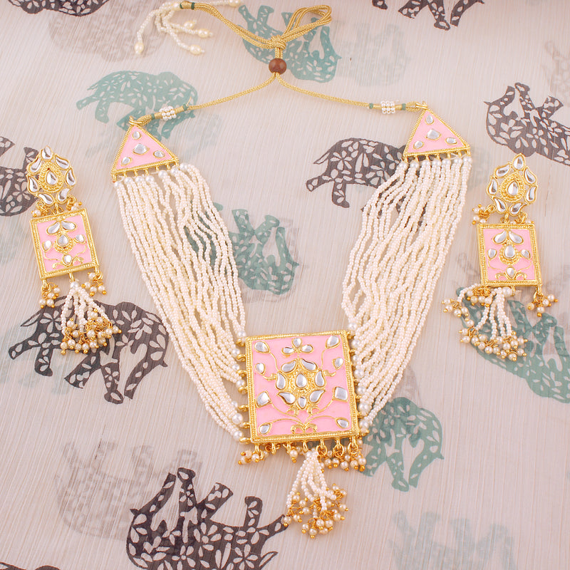 Sohini Pink Necklace Set