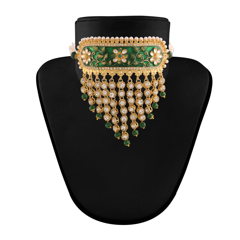 Vasudha Green Choker set