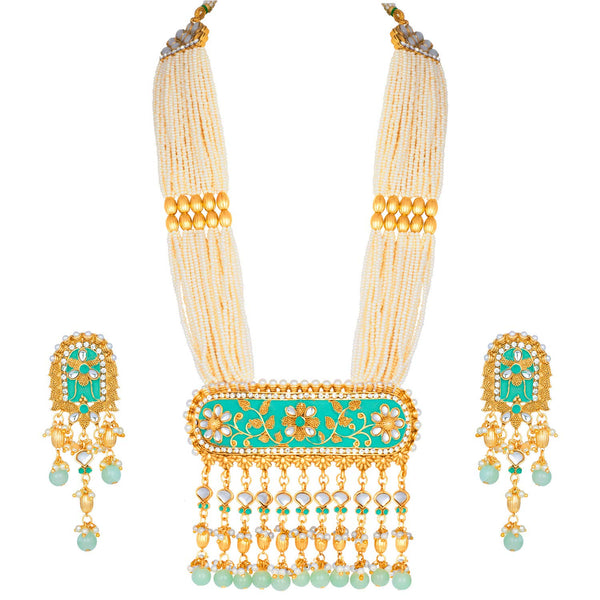 mennakari , kundan , pearls jewellery set