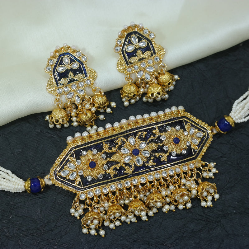 mennakari , kundan , pearls jewellery set