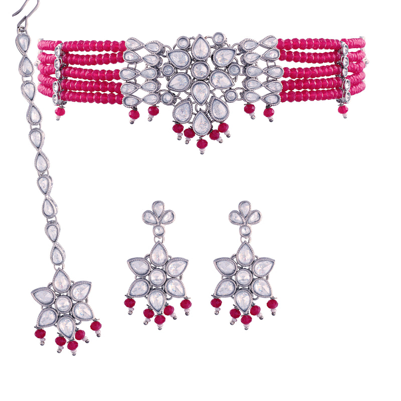 kundan , pearls , choker set
