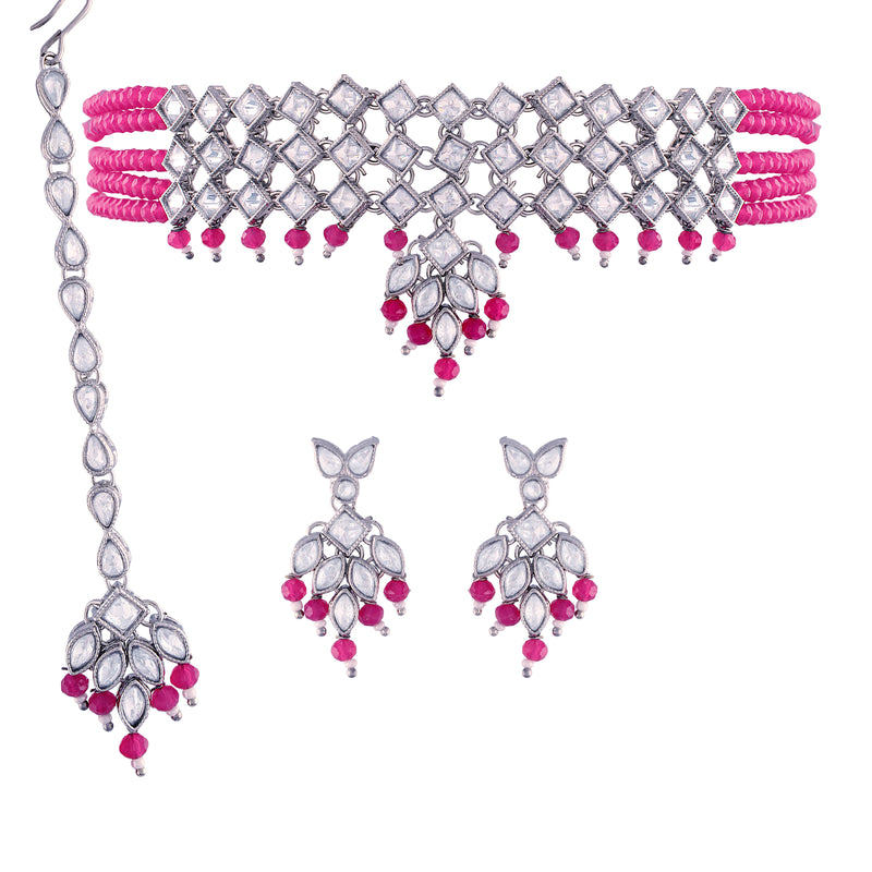 kundan , pearls , choker set