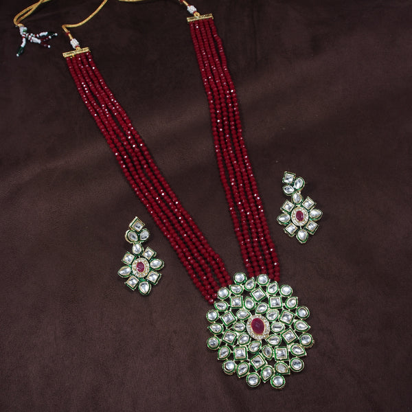 Anandi Maroon Necklace Set