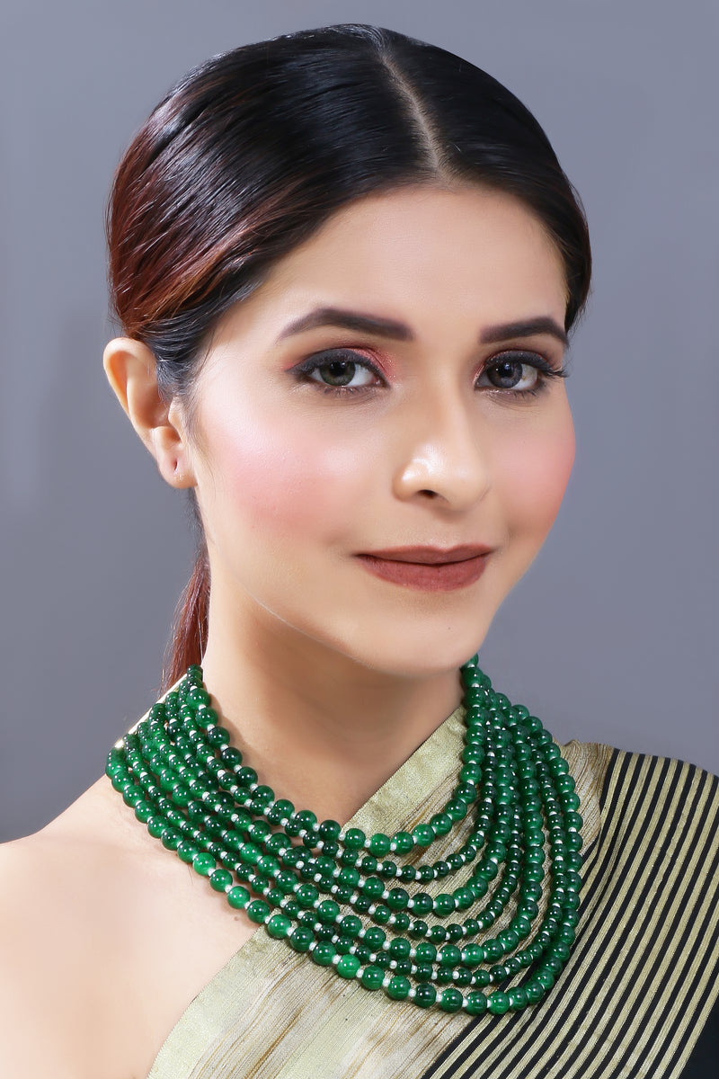 Buy Two Layer Emerald Green Faux Diamond High Quality Necklace Set, Indian  Bridal Jewellery, American Diamond, CZ Zircon, Kundan, Dark Green Online in  India - Etsy
