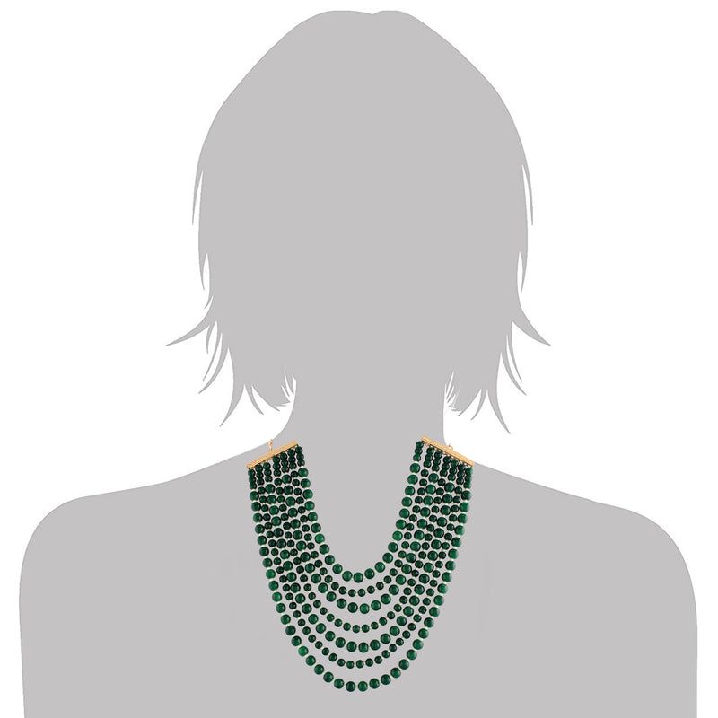 Ahana Green Pearl Necklace Set
