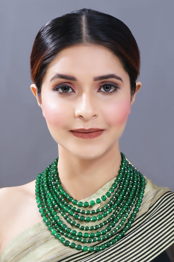 Ahana Green Pearl Necklace Set