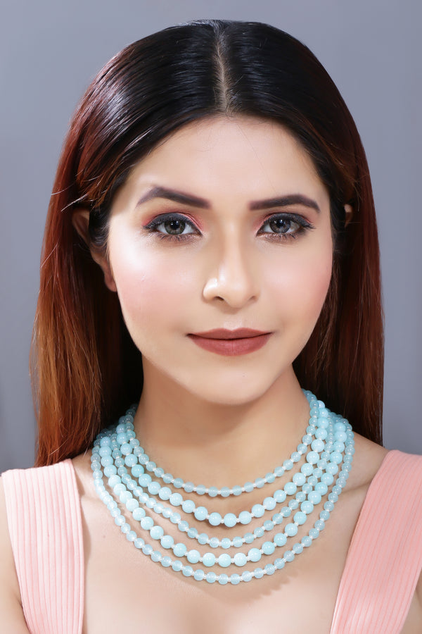 Ahana Turquoise Pearl Necklace Set