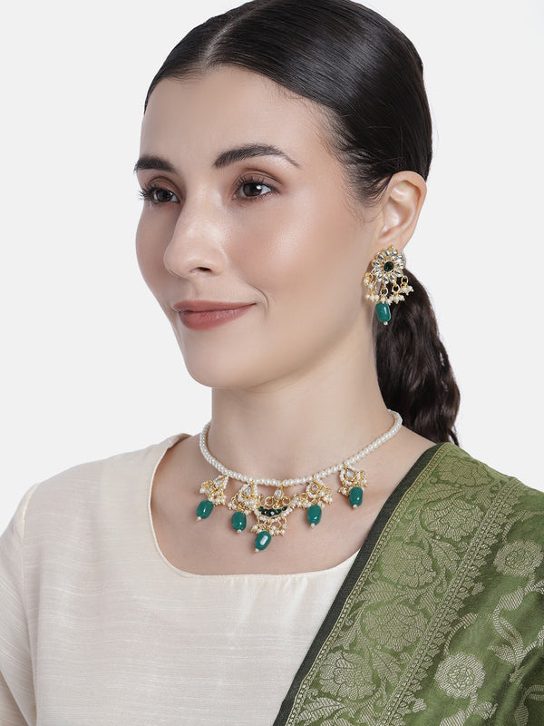 kundan , pearls , stones necklace set 