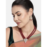 Agnetha maroon necklace set
