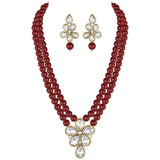 Agnetha maroon necklace set