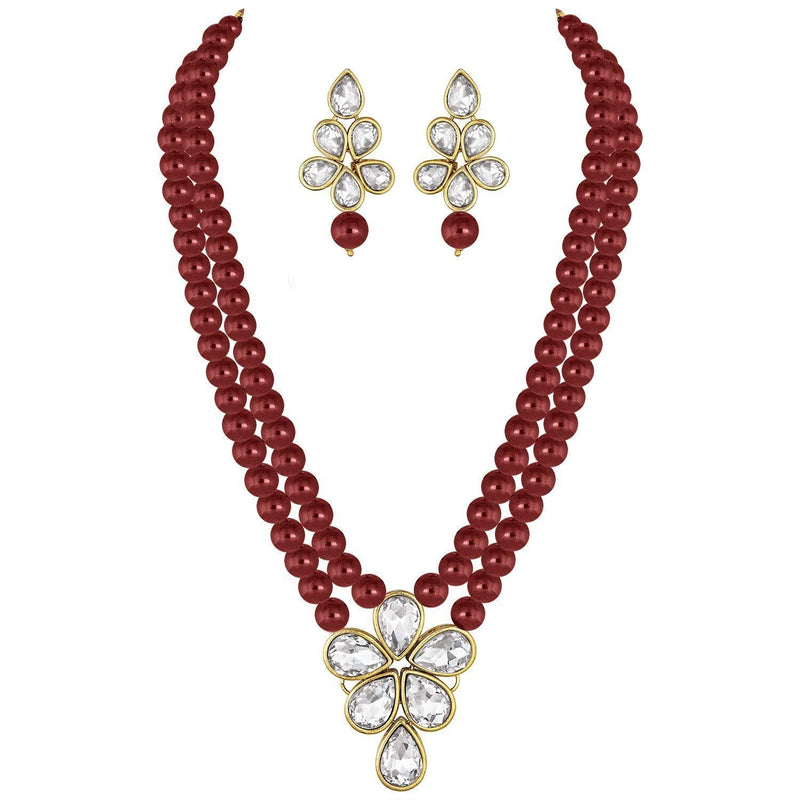 Agnetha maroon necklace set