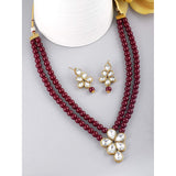 Agnetha maroon necklace set