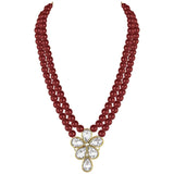 Agnetha maroon necklace set