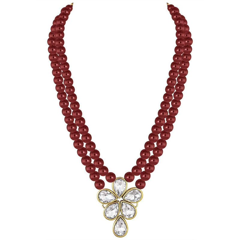 Agnetha maroon necklace set