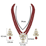 Agnetha maroon necklace set