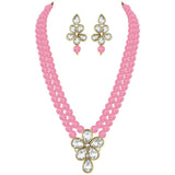 Agnetha pink necklace set