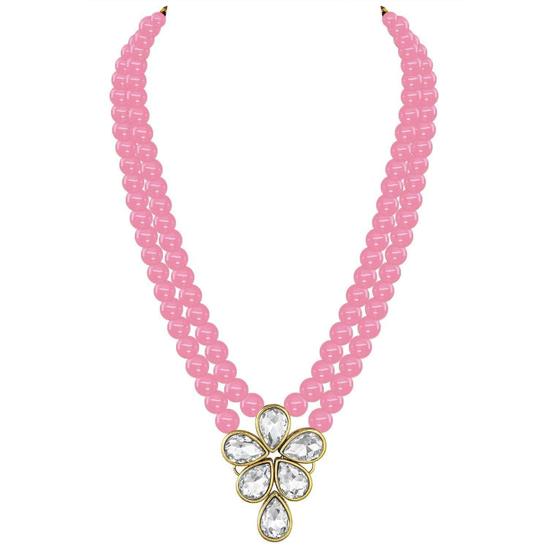 Agnetha pink necklace set