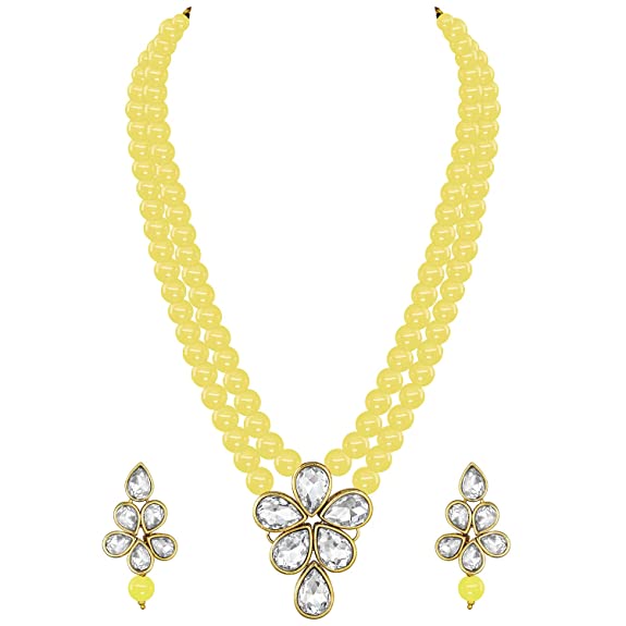 Agnetha yellow necklace set
