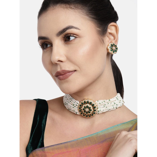 Evanshi Green Choker Set
